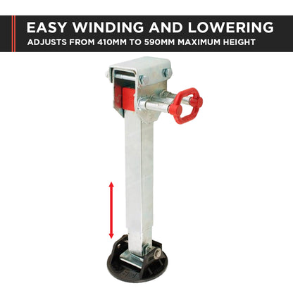 2x AL-KO 590mm Drop Down Stabiliser Leg Corner Fitted with Big Foot