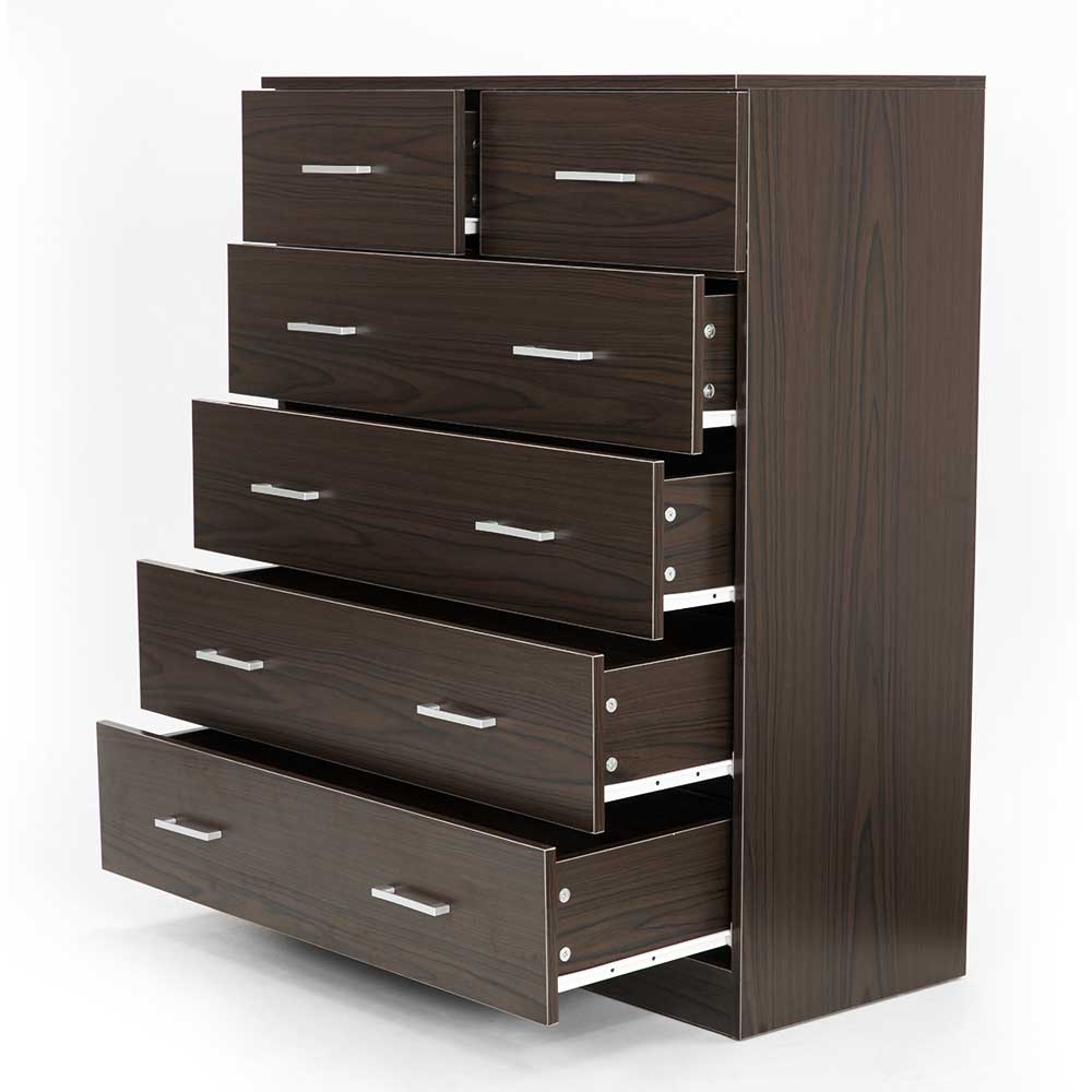 Tallboy Dresser 6 Chest of Drawers Cabinet 85 x 39.5 x 105 - Brown