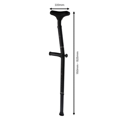 Evekare Heavy Duty Under Arm Walking Crutch - Black