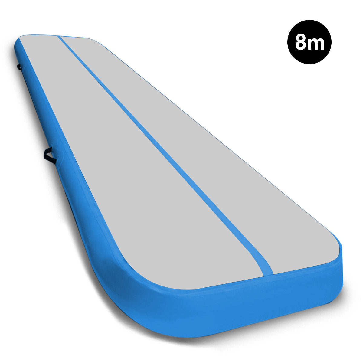 8m x 1m Air Track Inflatable Gymnastics Mat Tumbling - Grey Blue