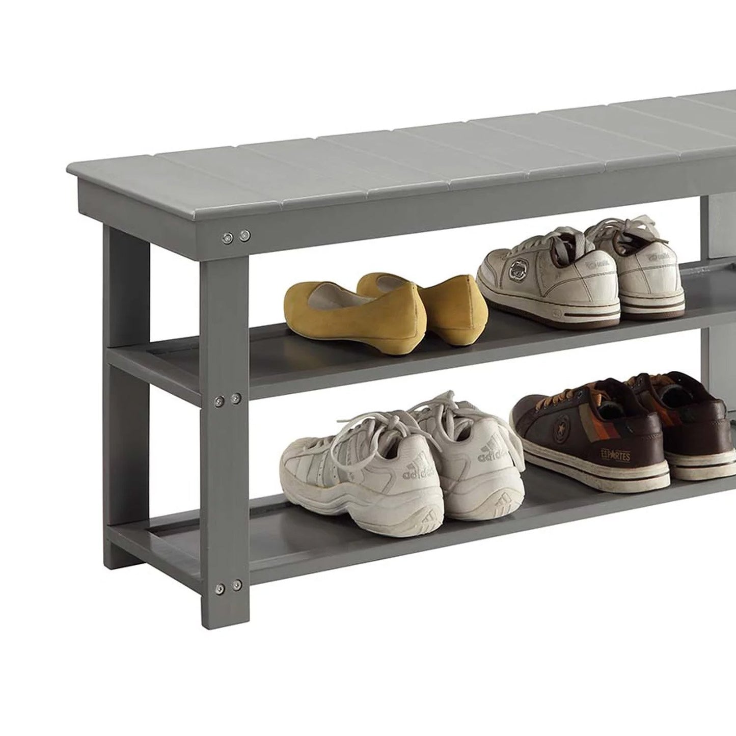 Sarantino Maeve Shoe Storage Bench - Grey