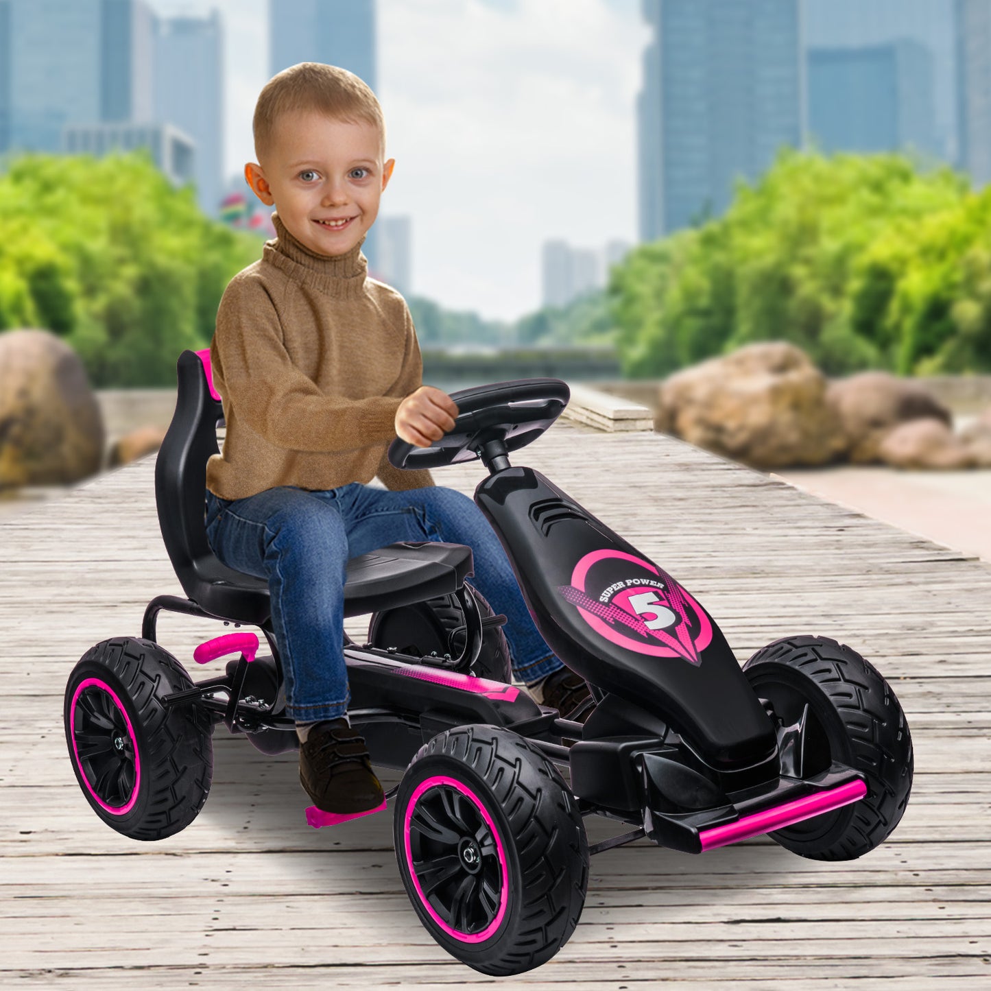 Kahuna G18 Kids Ride On Pedal Go Kart - Rose Pink