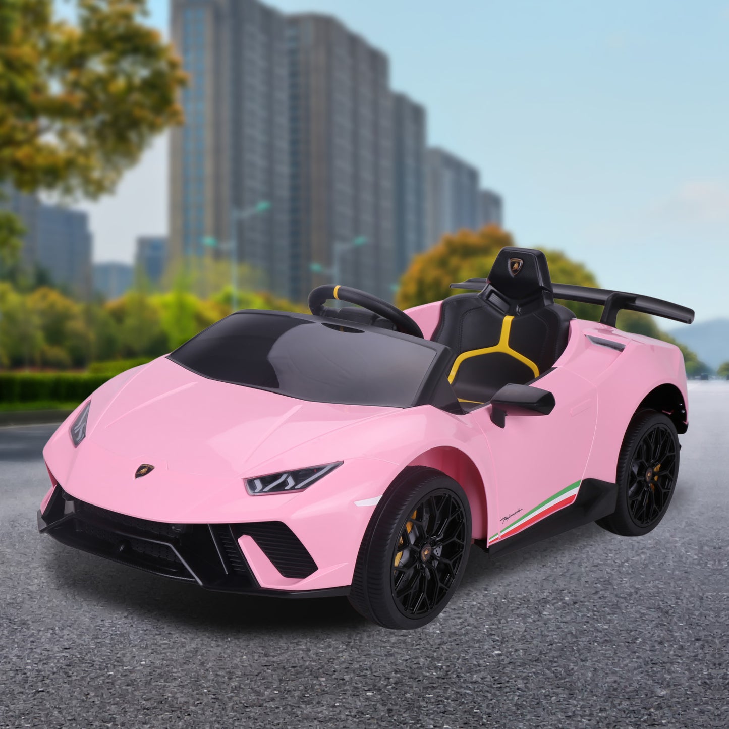 Lamborghini Performante Kids Electric Ride On Car Remote Control Pink