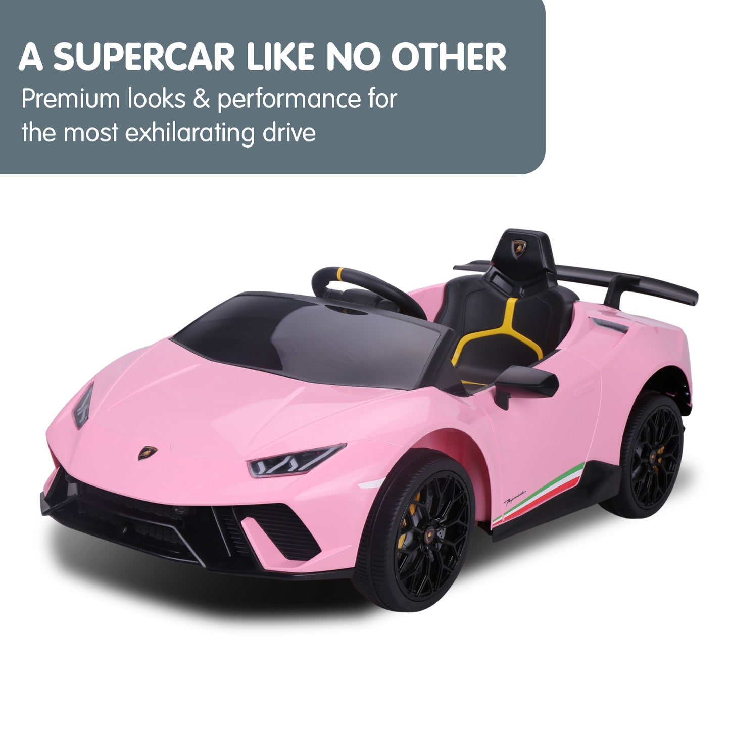 Lamborghini Performante Kids Electric Ride On Car Remote Control Pink