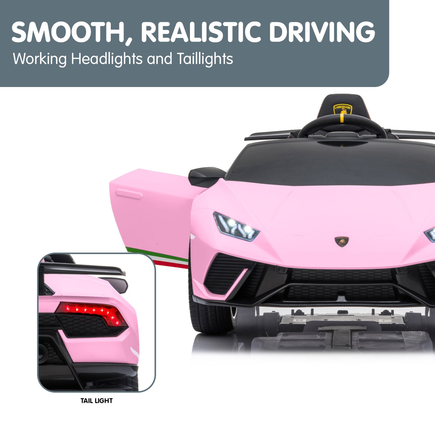 Lamborghini Performante Kids Electric Ride On Car Remote Control Pink