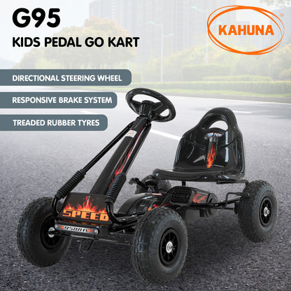 Kahuna G95 Kids Ride On Pedal-Powered Go Kart - Black