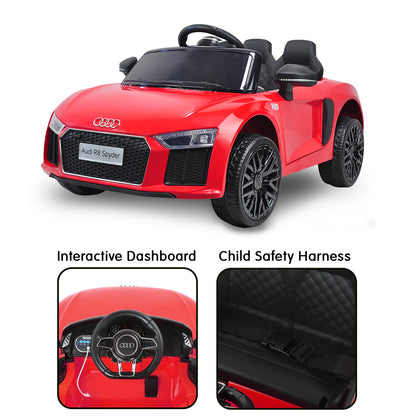 R8 Spyder Audi Licensed Kids Electric Ride On Car Remote Control Red