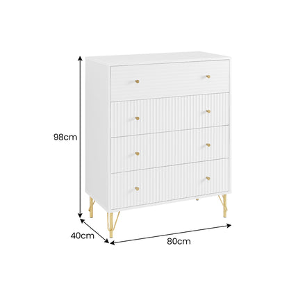 Sarantino Rocco Chest of Drawers - White