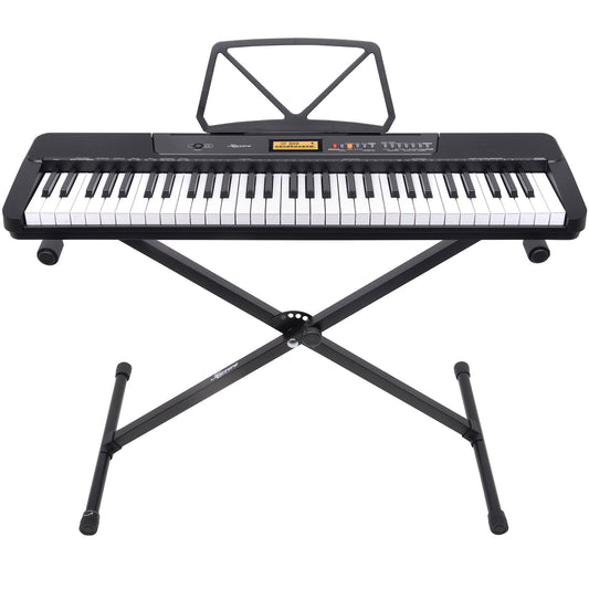 Karrera 61-Key Electronic Keyboard with LCD Display and Touch Response in Black CHJ-291