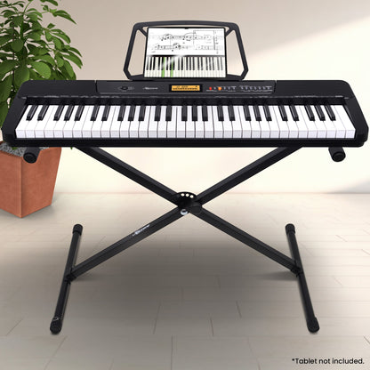 Karrera 61-Key Electronic Keyboard with LCD Display and Touch Response in Black CHJ-291