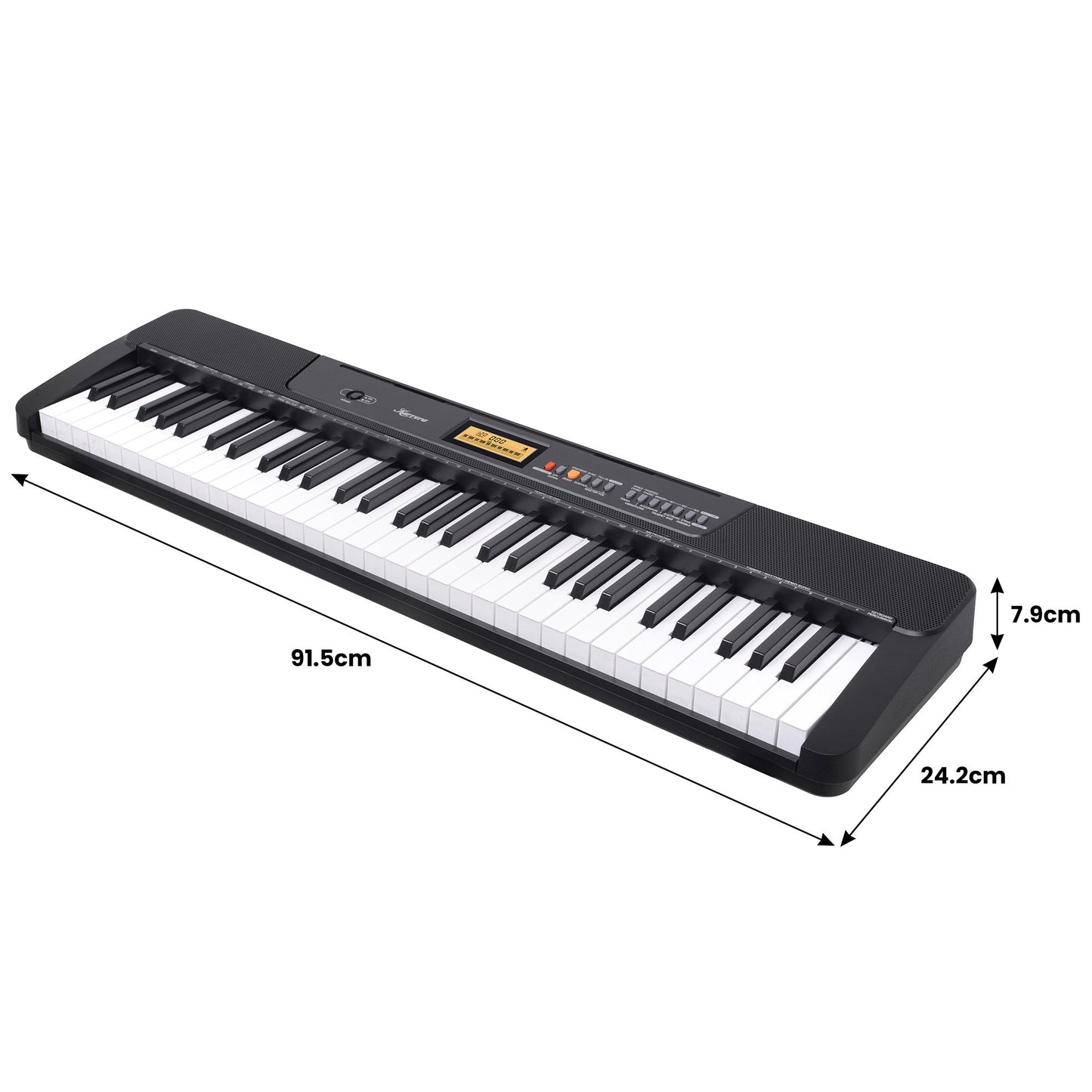 Karrera 61-Key Electronic Keyboard with LCD Display and Touch Response in Black CHJ-291