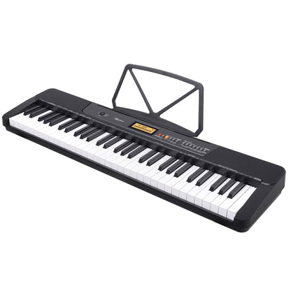 Karrera 61-Key Electronic Keyboard with LCD Display and Touch Response in Black CHJ-291