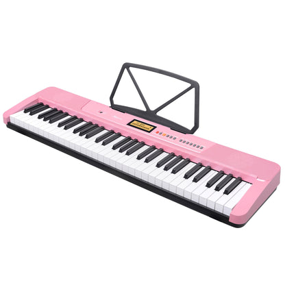 Karrera 61-Key Electronic Keyboard with LCD and Touch Response in Pink CHJ-291