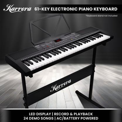 Karrera 61-Key Electronic Piano Keyboard 75cm - Black