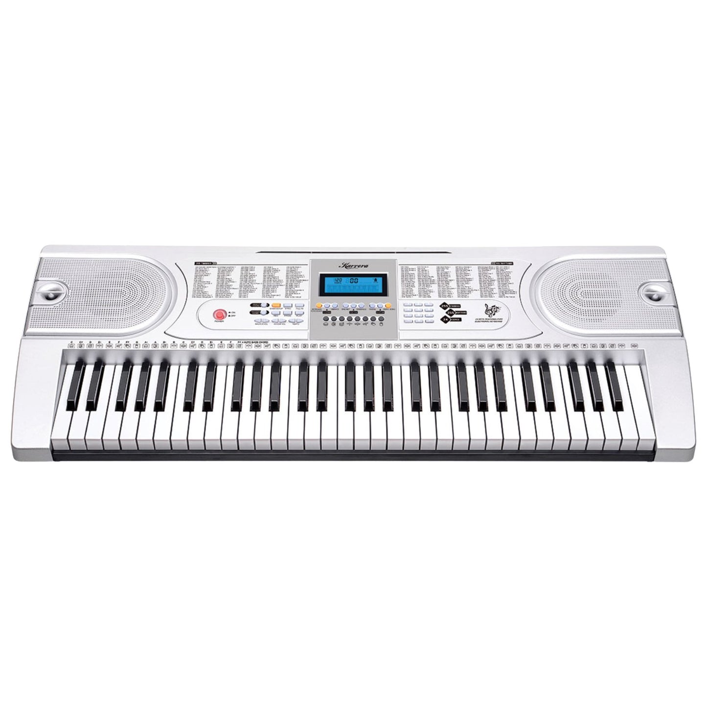 Karrera 61 Keys Electronic Keyboard Piano with Stand - Silver