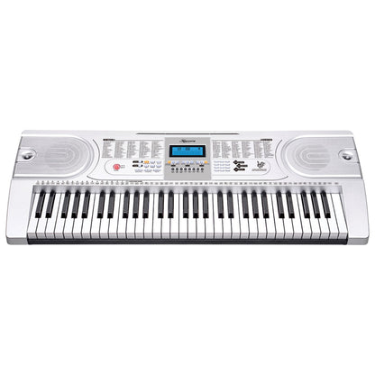 Karrera 61 Keys Electronic Keyboard Piano with Stand - Silver