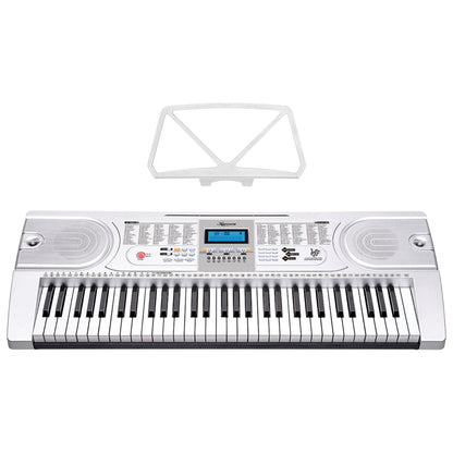 Karrera 61 Keys Electronic Keyboard Piano with Stand - Silver