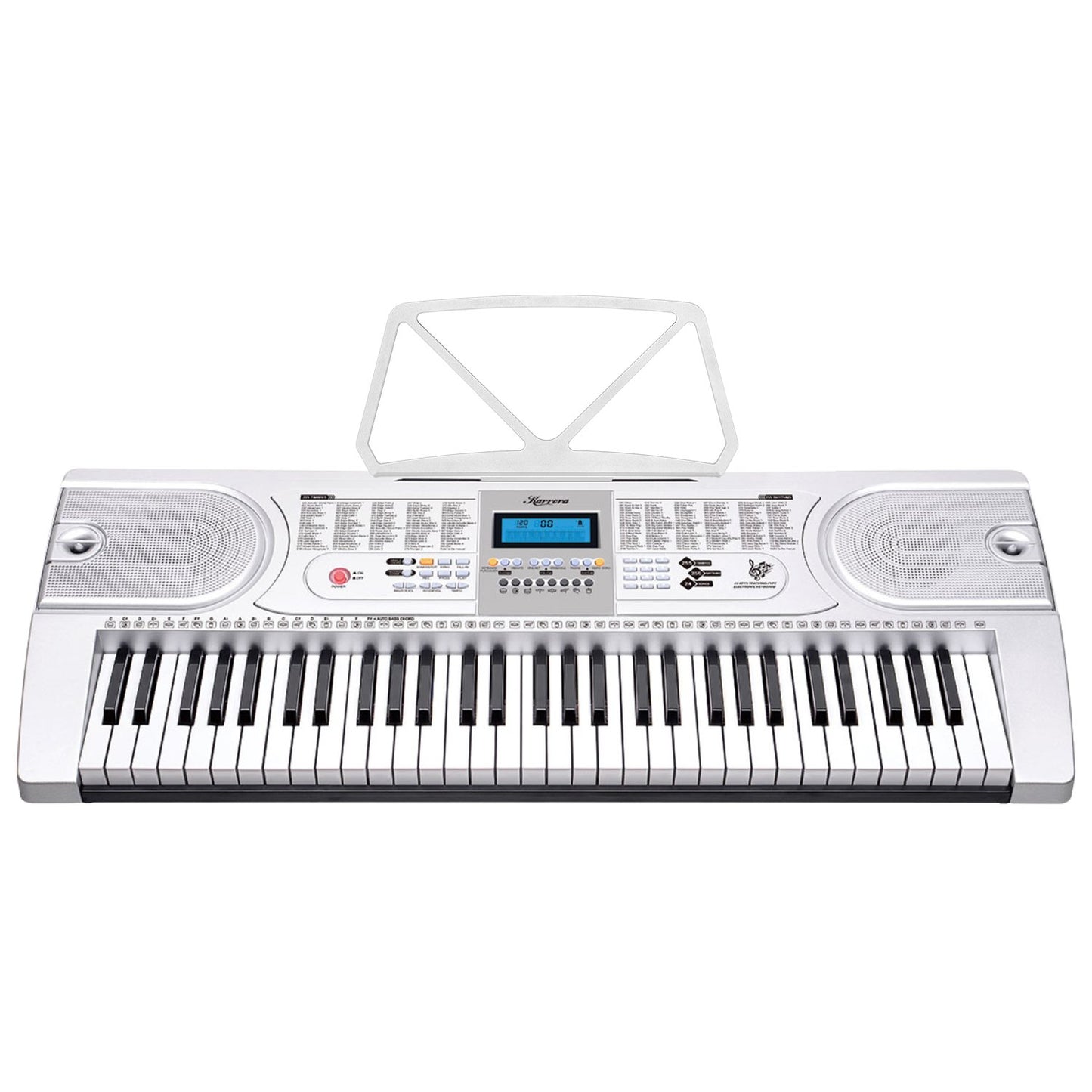 Karrera 61 Keys Electronic Keyboard Piano with Stand - Silver