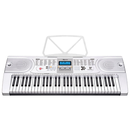 Karrera 61 Keys Electronic Keyboard Piano with Stand - Silver