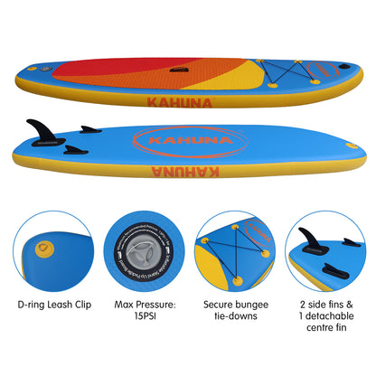 Kahuna Hana Inflatable Stand Up Paddle Board 10FT w/ iSUP Accessories