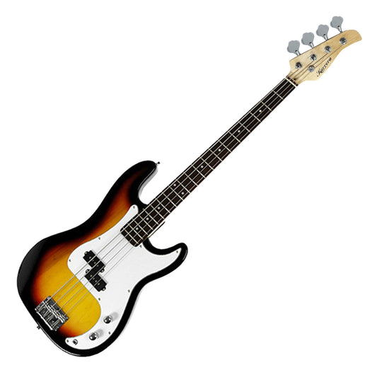 Karrera 39in Electric Guitar Bass Tuner Music 4-String Instrument Full Size Sunburst