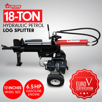 Yukon Petrol Log Splitter Wood Cutter - 18Ton