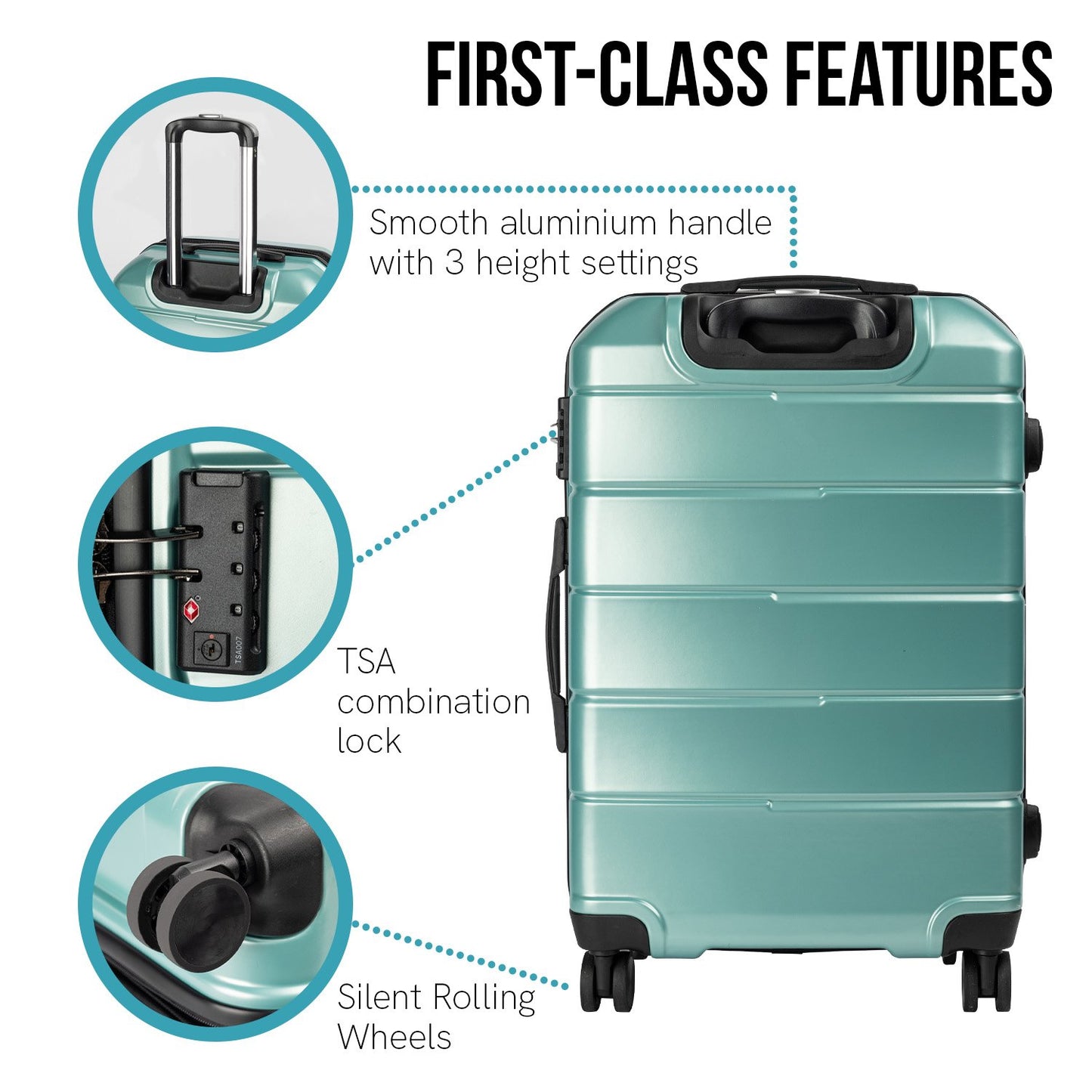 Olympus Artemis 24in Hard Shell Suitcase ABS+PC  Electric Teal