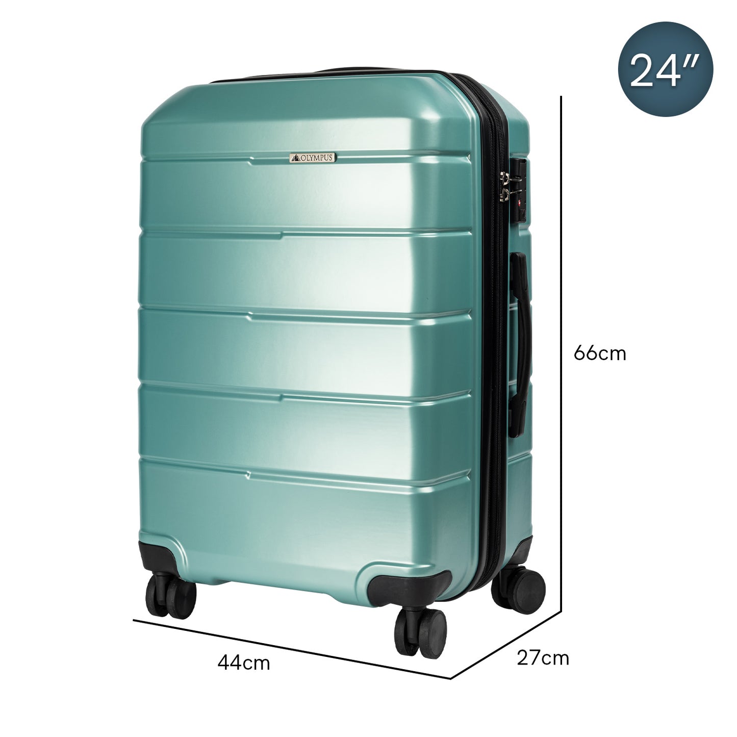 Olympus Artemis 24in Hard Shell Suitcase ABS+PC  Electric Teal