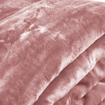 Laura Hill 600GSM Double-Sided Queen Size Faux Mink Blanket - Pink