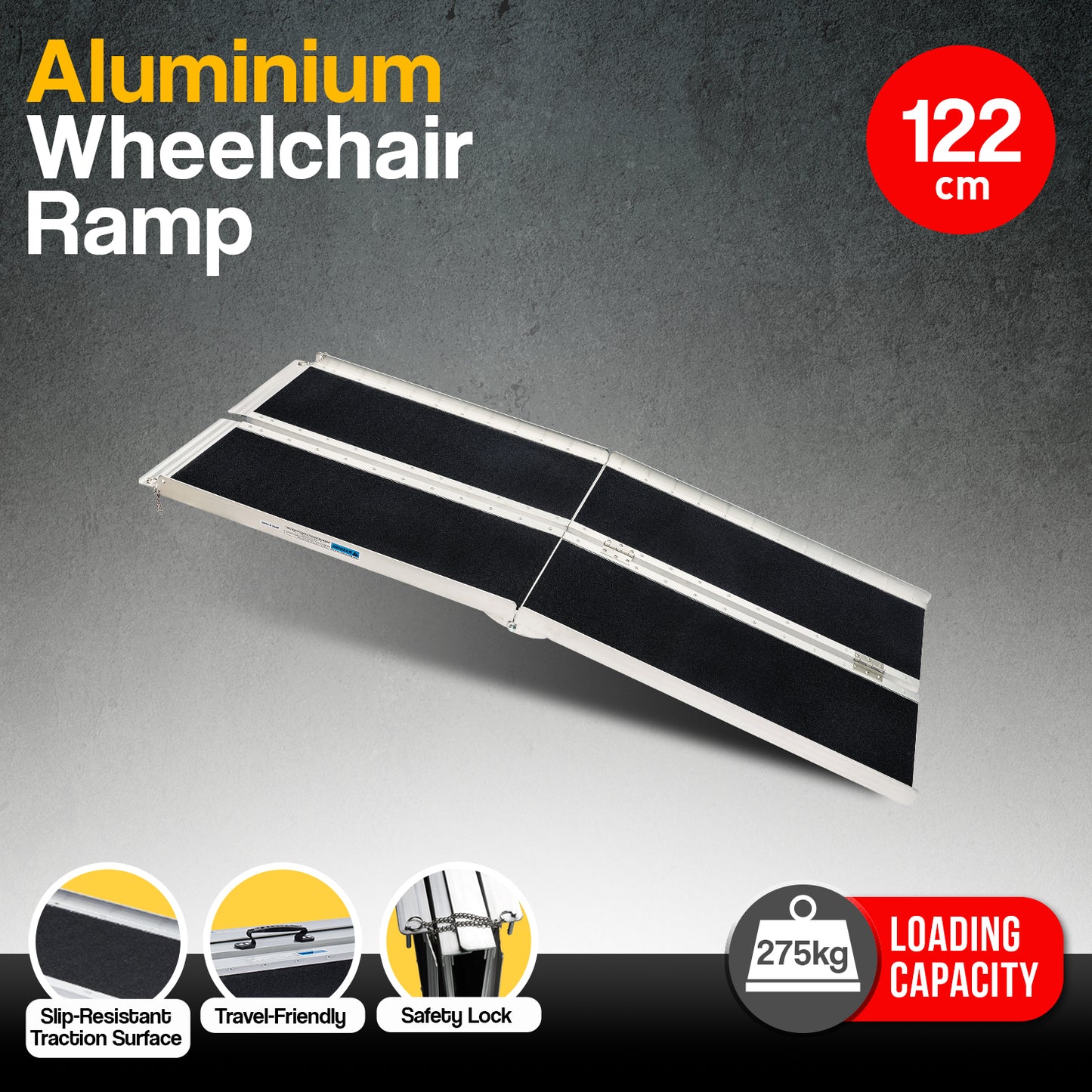 Aluminium Portable Wheelchair Ramp High-Grip R03 - 4ft