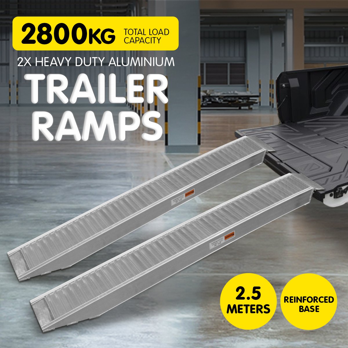 2x Heavy Duty Loading Ramps - 2.5m