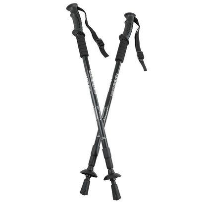 Powertrain Anti-Shock Trekking Hiking Walking Poles Sticks Pair Black