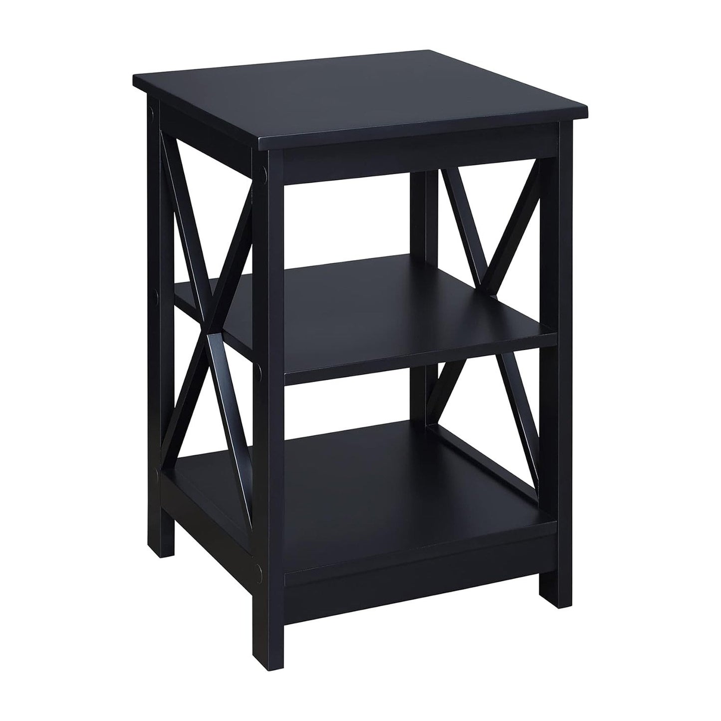 Sarantino Orson 2-Tier Bedside Table in Black