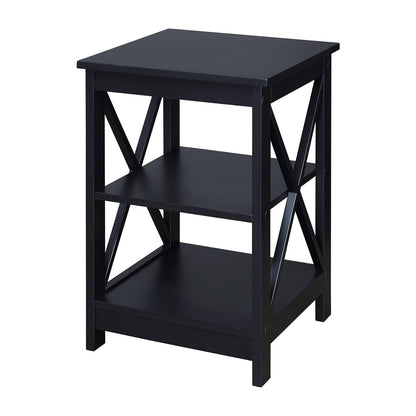 Sarantino Orson 2-Tier Bedside Table in Black