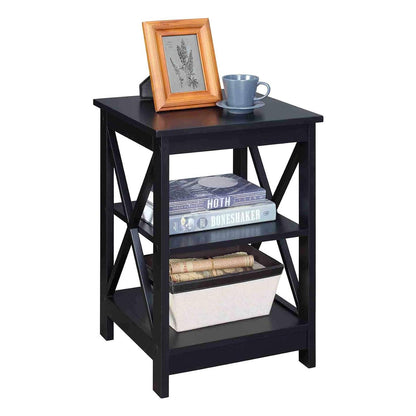 Sarantino Orson 2-Tier Bedside Table in Black