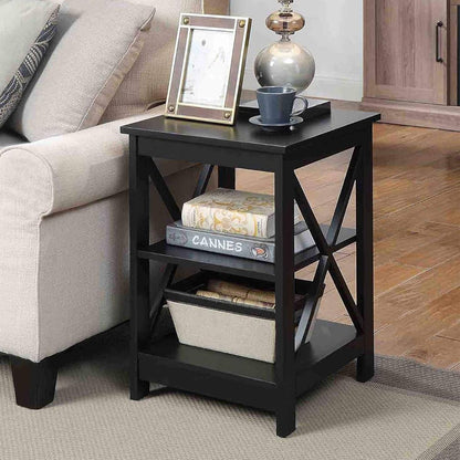 Sarantino Orson 2-Tier Bedside Table in Black