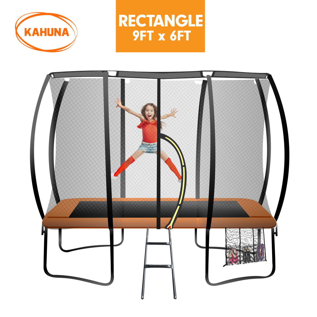 Kahuna Trampoline 6ft x 9ft Rectangular Outdoor Basketball Set