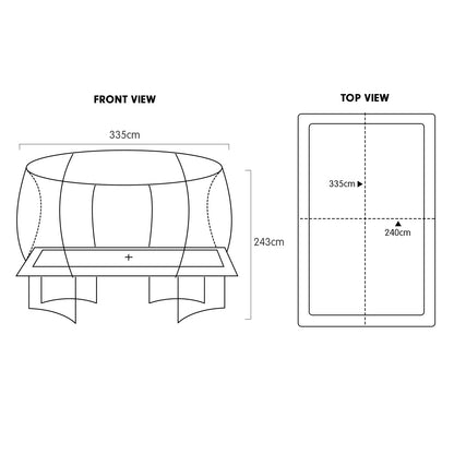 Kahuna Trampoline 8 ft x 11 ft Rectangular with Basketball Set