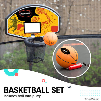 Kahuna Trampoline 8 ft x 11 ft Rectangular with Basketball Set