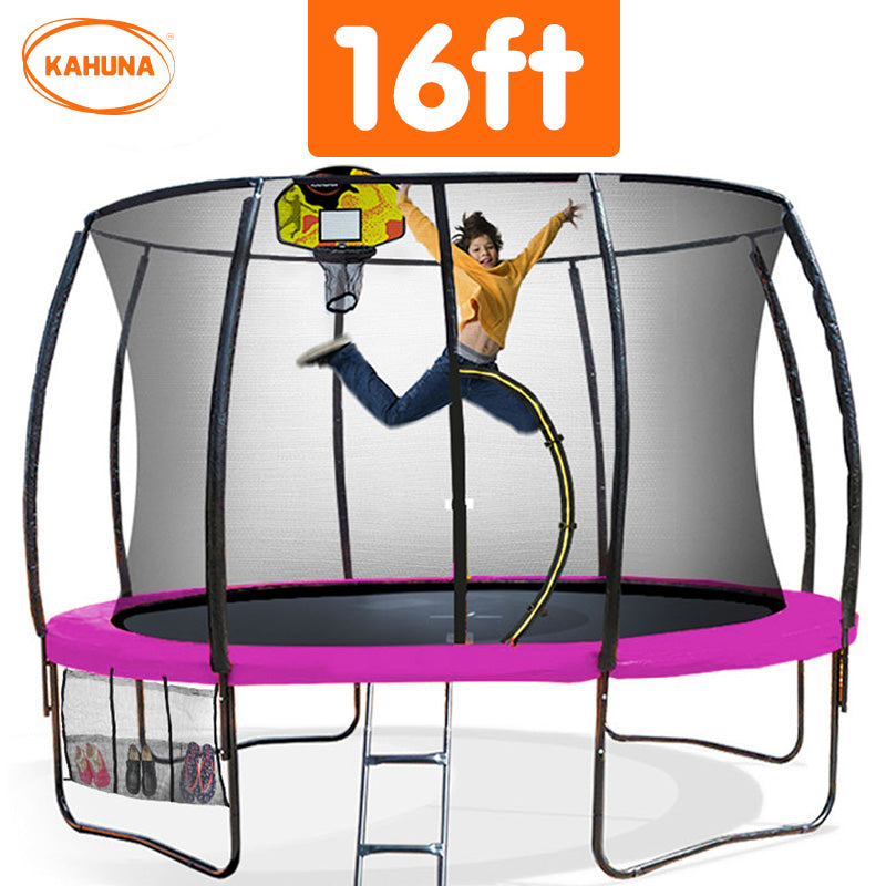 Trampoline 16ft Kahuna with  Basket ball set - Pink