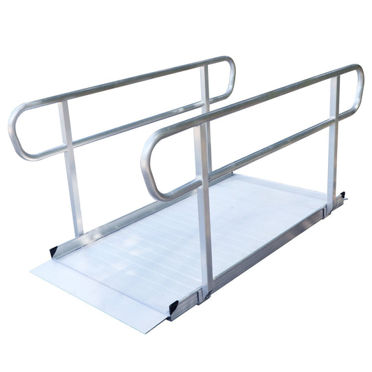 Kartrite 6ft Portable Aluminium Mobility Threshold Access Wheelchair Ramp w/ Handrails