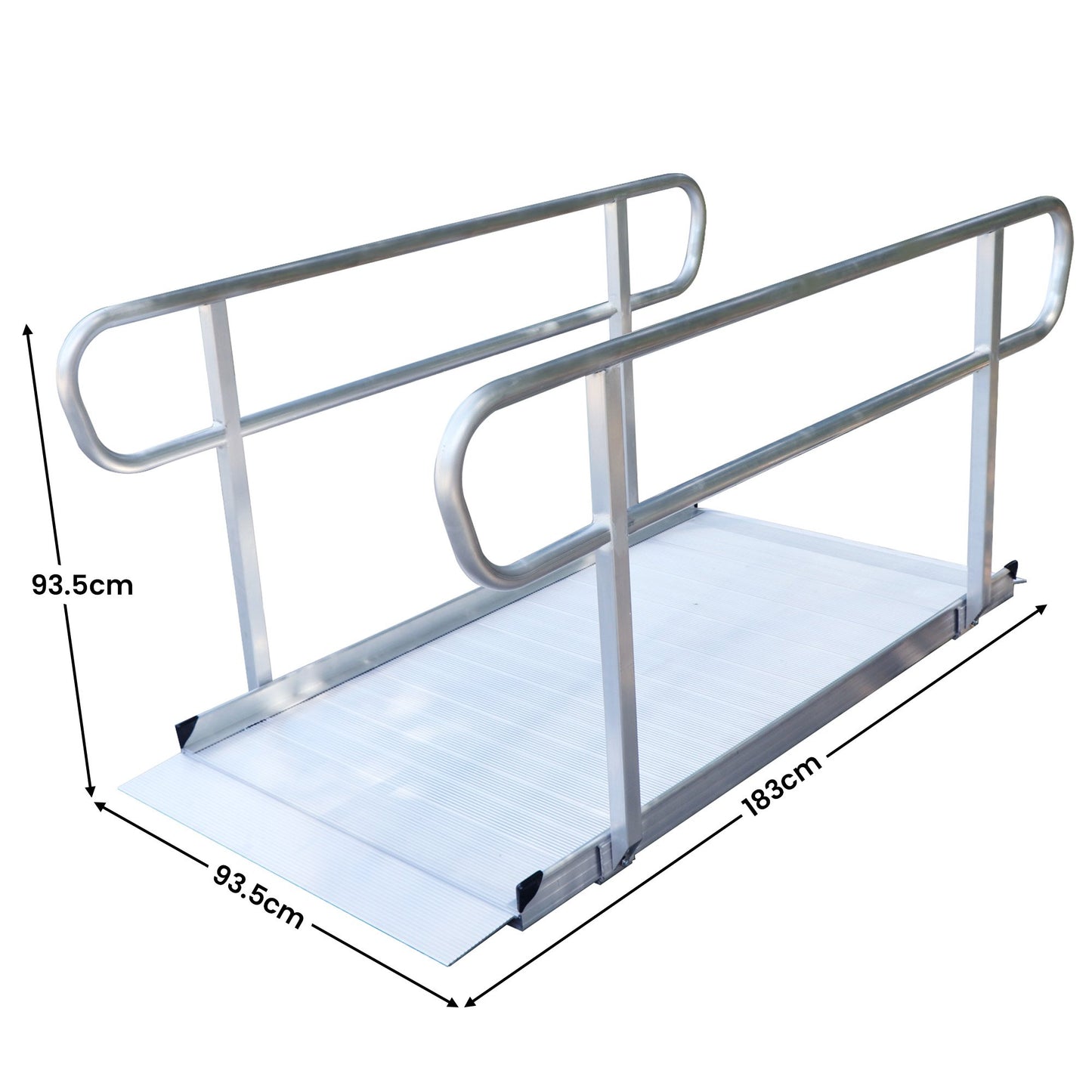 Kartrite 6ft Portable Aluminium Mobility Threshold Access Wheelchair Ramp w/ Handrails