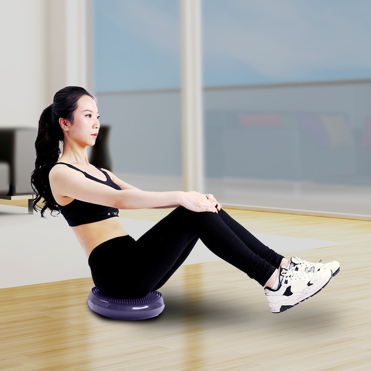 Powertrain Yoga Stability Disc Home Gym Pilate Balance Trainer - Purple