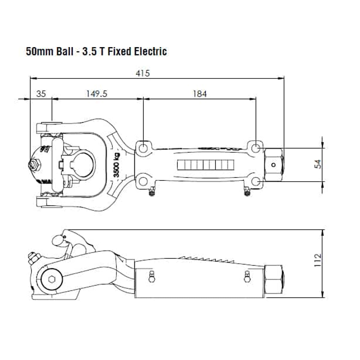 AL-KO 3.5T Off-Road Ball Coupling for Trailers Caravans Electric Brake