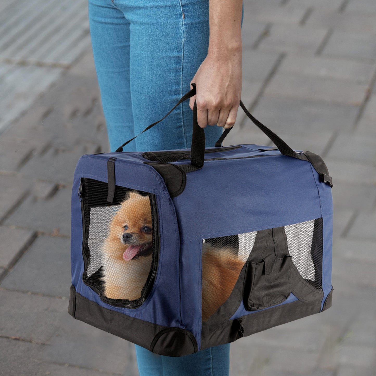 Royale Heavy Duty Soft Collapsible Pet Carrier Travel Friendly Medium