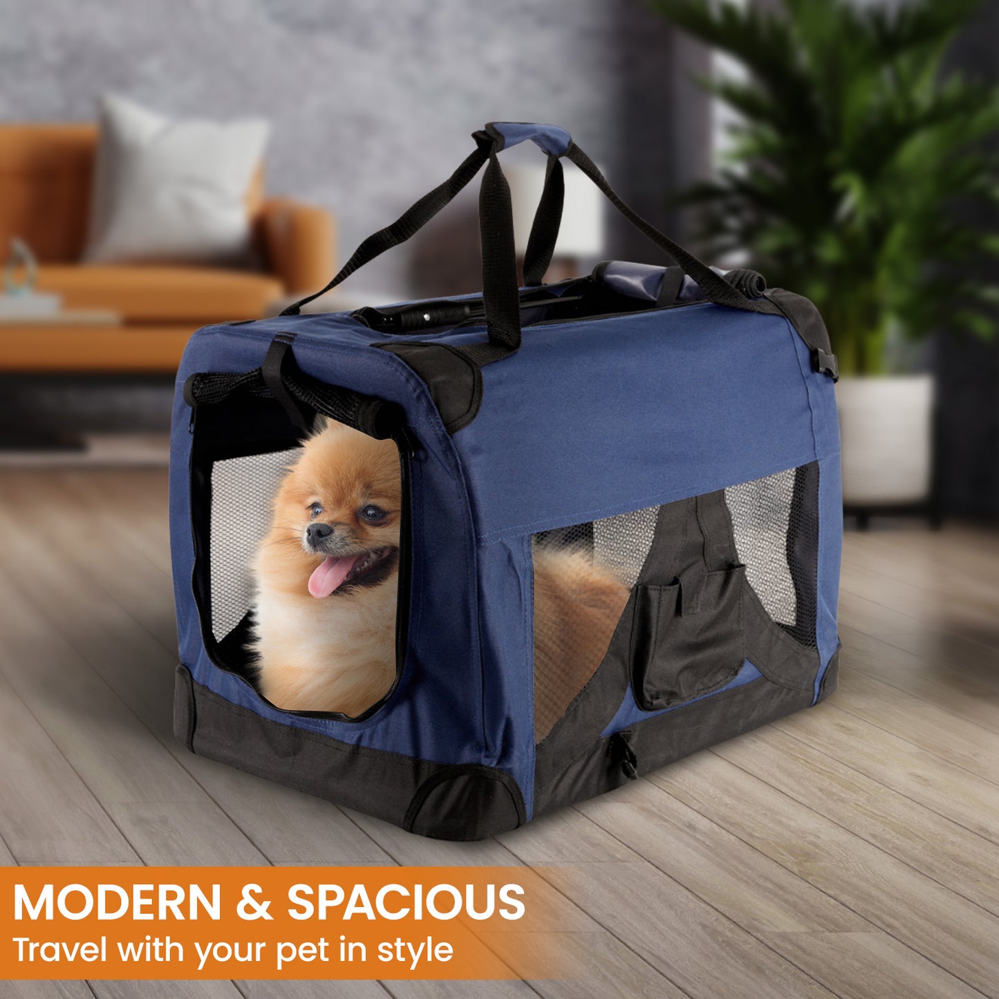 Royale Heavy Duty Soft Collapsible Pet Carrier Travel Friendly Medium