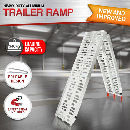 Aluminium ATV Loading Ramp Foldable - Silver