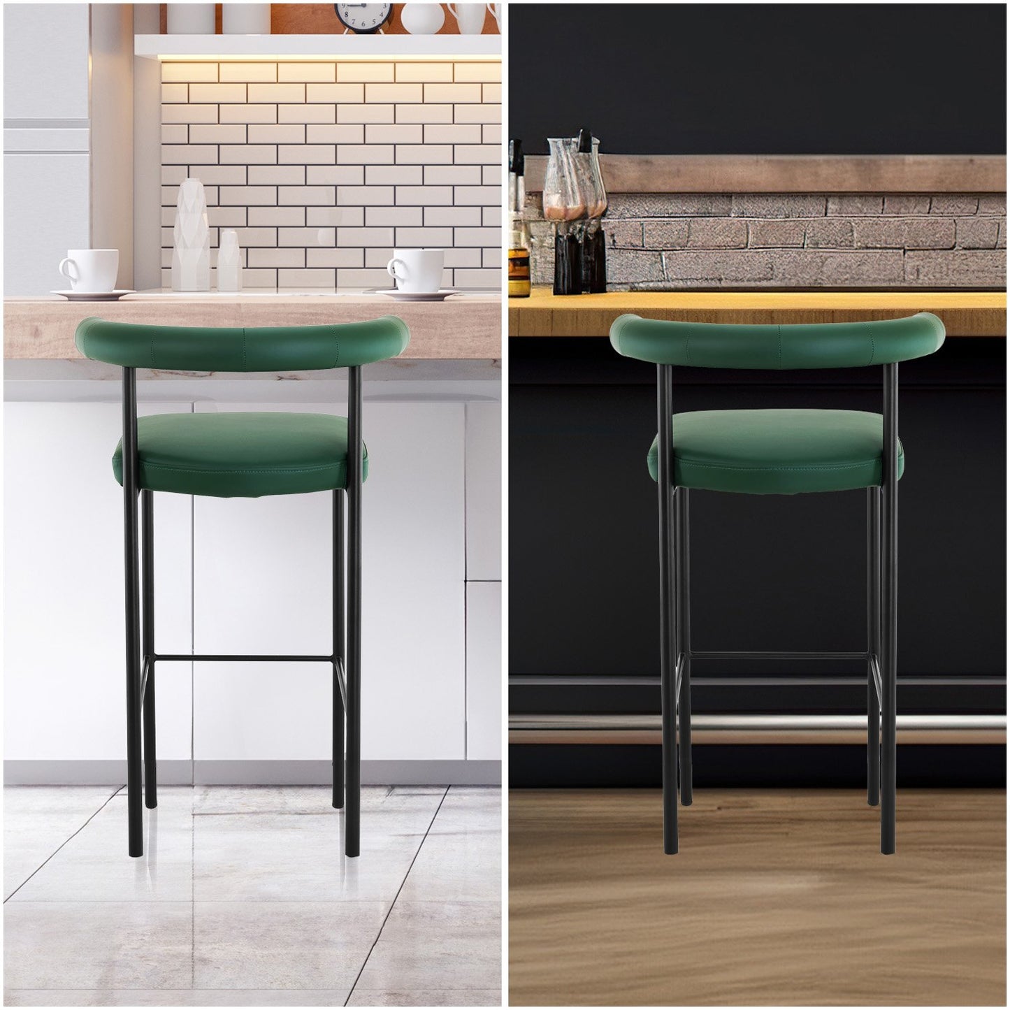 Sarantino Cedric Kitchen Bar Stool - Green