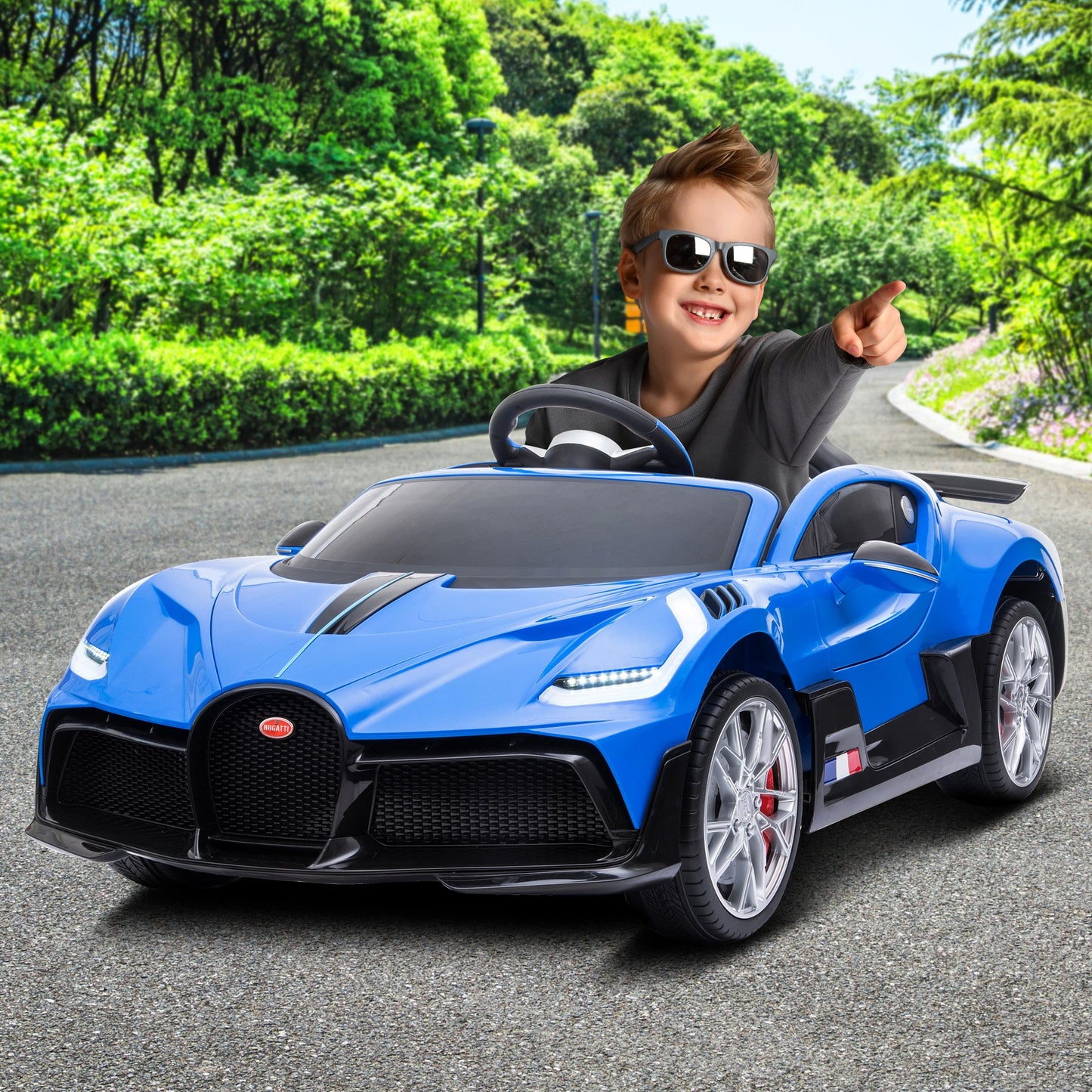 Licensed Bugatti Divo Kids Electric Ride On Car - Blue