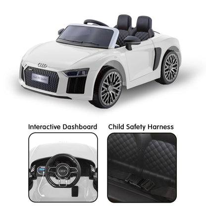 R8 Spyder Audi Licensed Kids Electric Ride On Car Remote Control White